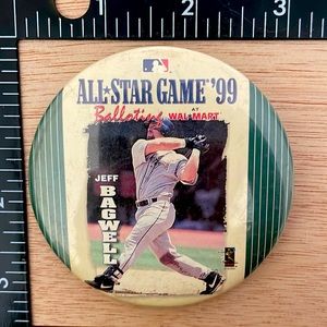 1999 Jeff Bagwell MLB All Star Game Collectors Pin Back Button